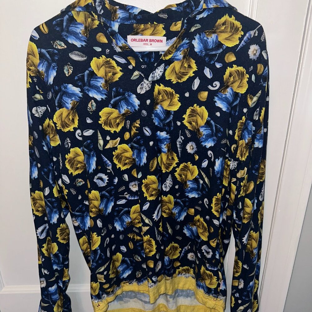 ORLEBAR BROWN  Club Tropicana Ridley Printed Woven Shirt Blue - Men's Medium